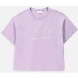 Coccodrillo Otroška bombažna kratka majica vijolična barva