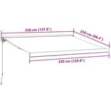 vidaXL Ročno zložljiva tenda rjava 350x250 cm, (21260851) | Shoptok.si