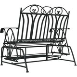  Klupa za ljuljanje s 2 sjedala 114 cm crna čelična | shoptok.hr