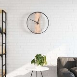  Zidni sat smeđi Ø 35 cm od željeza i hrastovo drvo | shoptok.hr