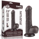 Lovetoy 2024 Sliding-Skin - slojeviti dildo s testisima - 18,3 cm (smeđa) | shoptok.hr
