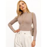 RUE PARIS Blouse-RV-BZ-5211.07X-dark beige | Shoptok.si