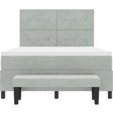 Box Spring Krevet s Madracem i Klupom Svijetlosivi 140x200 cm Baršun | shoptok.hr