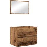 vidaXL Komplet pohištva za kopalnico 3 pcs Stari les 60 x 38.5 x 45 cm | Shoptok.si