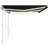  Tenda na ručno uvlačenje s LED svjetlima 6x3 m antracit | shoptok.hr