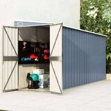 vidaXL Zidno vrtno spremište sivo 118 x 382 x 178 cm pocinčani čelik | shoptok.hr