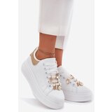 Boto Women's Platform Sneakers With Ribbons White-Gold Ocerdia | Shoptok.si