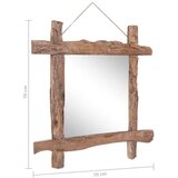vidaXL ogledalo iz hlodov naravno 70x70 cm trden predelan les | Shoptok.si