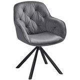 XXXL Naslanjač Silvi, Siva, Žamet, Vrtljiv | Shoptok.si