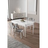 Hanah home Rasklopivi trpezarijski sto i stolice (5 delova) Exve White Grey | Eponuda.com
