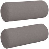 Valjkasti jastučići 2 pcs Sivo-smeđa Ø 15 x 40 cm tkanina | shoptok.hr