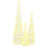 vidaXL Božićno drvce 3 pcs Topla bijela 40 cm 60 cm 80 cm Akril | shoptok.hr