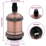  Grla za žarulje 2 kom crvena bronca E27 49 x 94 mm | shoptok.hr