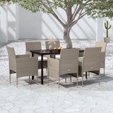  7-dijelni vrtni blagovaonski set s jastucima bež i crni | shoptok.hr