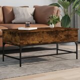 Furnova Klubska mizica dimljen hrast 100x50x45 cm inžen. les in kovina, (21913779) | Shoptok.si