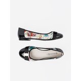 GOODIN White and black ballerinas with flowers | Shoptok.si
