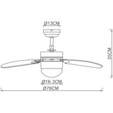 Globo 03302 - Plafonski ventilator RIVALDO 1xE14/60W/230V Slike