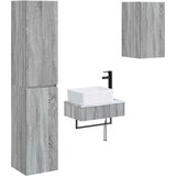  Set namještaja za kupaonicu 3 kom. Siva Sonoma 33 x 34.5 x 160 cm | Shoptok.si
