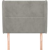  Uzglavlje s ušima svjetlosivo 103x23x118/128 cm baršunasto | shoptok.hr