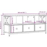 TV ormarić boja dimljenog hrasta 102x33x45 cm od drva i željeza | shoptok.hr