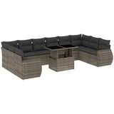 vidaXL 11-dijelni set vrtnih sofa od poliratana s jastucima sivi | shoptok.hr