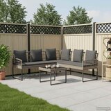  Set vrtnog kauča s jastukom 2 pcs Sivi Poli Rattan i čelik | Eponuda.com