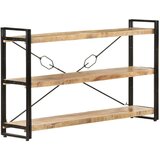  Knjižna omara 3-nadstropna 140x30x80 cm trden mangov les | Shoptok.si