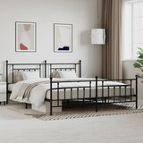 vidaXL Metalni okvir kreveta uzglavlje i podnožje crni 200x200 cm Cijene