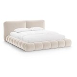Micadoni Tapecirani bračni krevet s prostorom za odlaganje s podnicom 160x200 cm boje slonovače Solange – | shoptok.hr