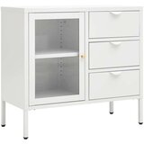 vidaXL Komoda bijela 75 x 35 x 70 cm od čelika i kaljenog stakla | shoptok.hr