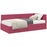 vidaXL Kutni krevetni okvir s madracem 2 kom. Zelena Baršun - boja crnog vina 90 x 200 cm | shoptok.hr