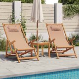  The Living Store Zložljivi stoli za na plažo 2 kosa taupe blago in trden les - Stol Za Plažo, (21485486) | Shoptok.si