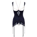 Abierta Fina - Top i tange sa svjetlucavim lancima (crna) - 85B/L | shoptok.hr