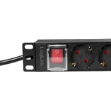 PDU panel za rack sa 9 utiènih mesta i osiguracem, kabl 2m (aluminijum)