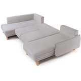 Bonami Selection Svijetlo siva sklopiva/s prostorom za odlaganje kutna garnitura od samta (s lijevim kutom/u obliku slova "U") Tori – | shoptok.hr