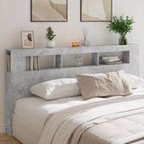  The Living Store LED posteljno vzglavje betonsko sivo 200x18,5x103,5 cm inž. les - LED Posteljno Vzglavje, (21453743) Cene