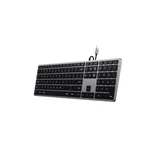 slim W3 usb-c backlit wired keyboard - us - space grey