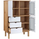  Visoka komoda OTTA smeđe-bijela 85x43x125 cm masivna borovina | shoptok.hr