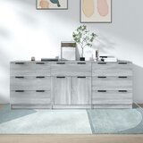 The Living Store 3-delna komoda siva sonoma konstruiran les - Komoda, (21662422) | Shoptok.si