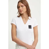 Armani_Exchange Bombažna kratka majica ženski, bela barva