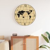  Zidni sat žuto-crni Ø 50 cm od konstruiranog drva | shoptok.hr