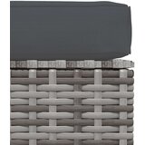  Vrtni tabure s jastukom sivi 70 x 70 x 30 cm od poliratana | shoptok.hr