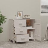  Komoda bijela 90 x 40 x 80 cm od masivne borovine | shoptok.hr