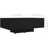  Stolić za kavu crni 85 x 55 x 31 cm od konstruiranog drva | Eponuda.com
