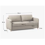 Micadoni Bež žametna sedežna garnitura za spanje 184 cm Simo – | Shoptok.si