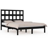 The Living Store Posteljni okvir črn iz trdne borovine 140x190 cm - Posteljni Okvir, (21529473) | Shoptok.si