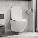 vidaXL Viseča WC školjka brez roba keramična bela, (20766868) Cene
