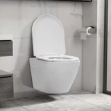 vidaXL Viseča WC školjka brez roba keramična bela, (20766868)