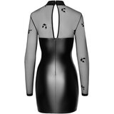 Noir Handmade - sjajna haljina s prozirnim gornjim dijelom (crna) - XL | shoptok.hr