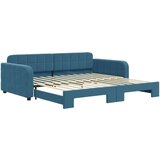  Dnevni krevet na razvlačenje plavi 100 x 200 cm baršunasti | shoptok.hr